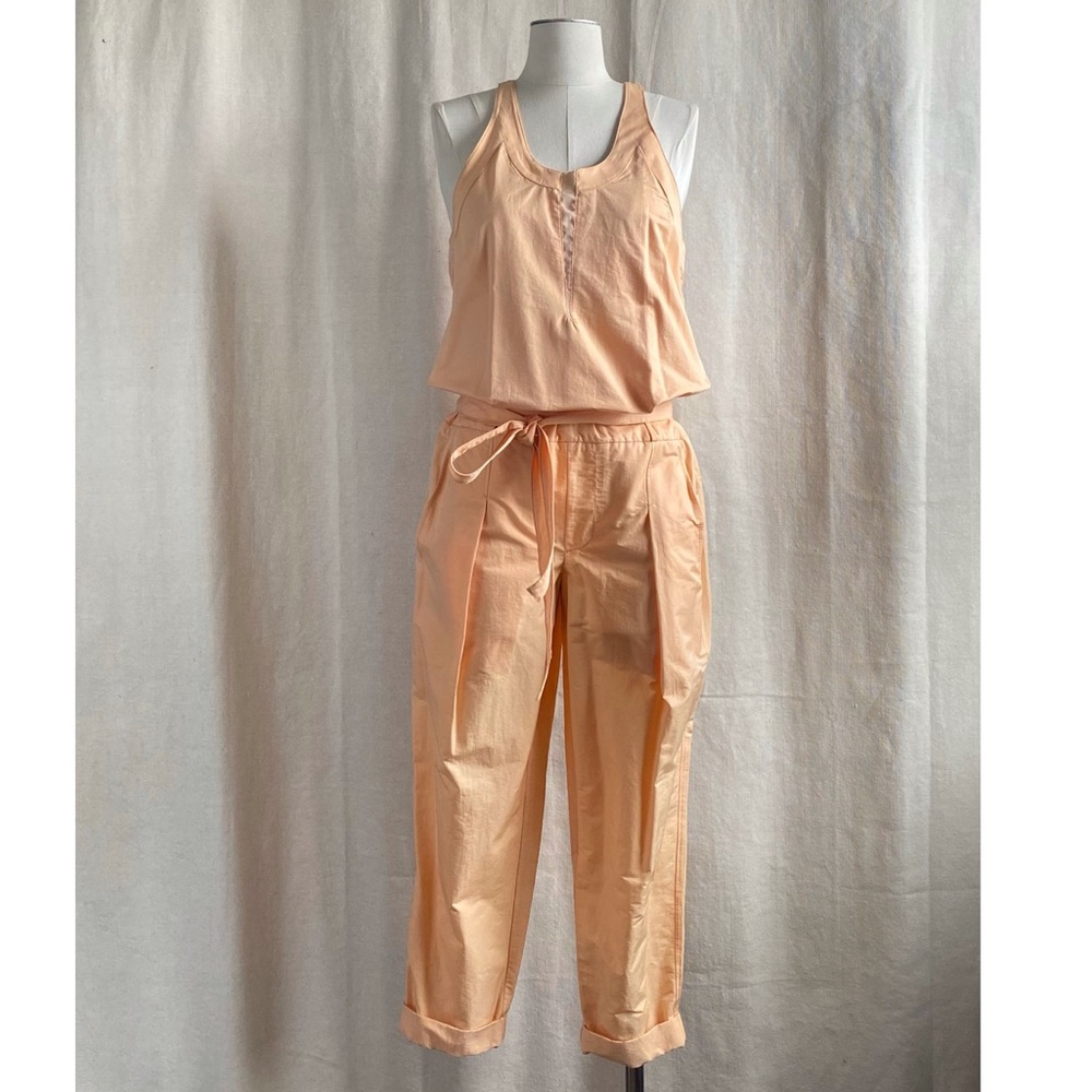 Helmut Lang Odyssey jumpsuit sleeveless crab claw pastel orange sz 2  tied waist